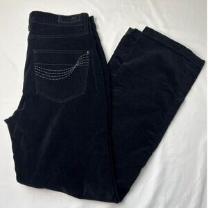 Jag Jeans Womens Mid Rise Straight Leg Jeans Black Velvet Size 8 Chic Stretch